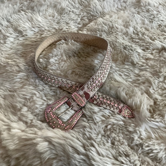 Original BB Simon crystal Pink Calf Hair on hide - Picture 1 of 5